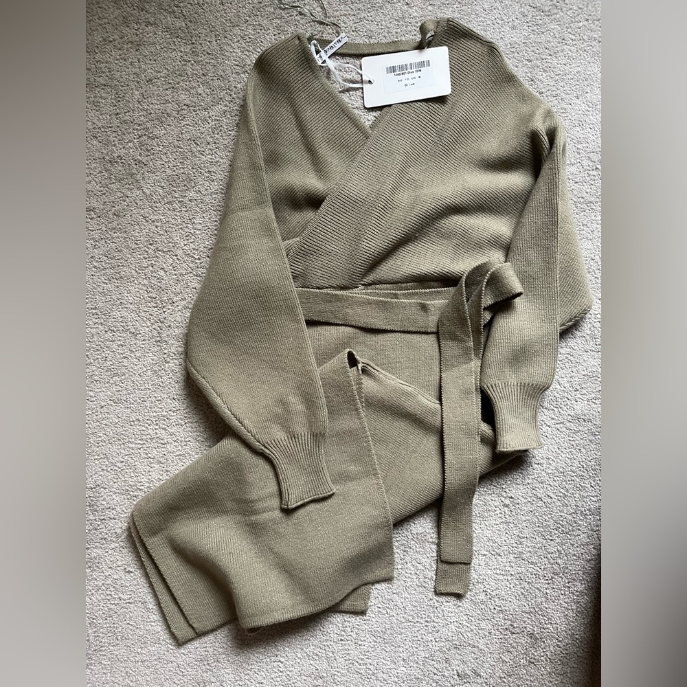 Indikah by angel biba olive sweater dress